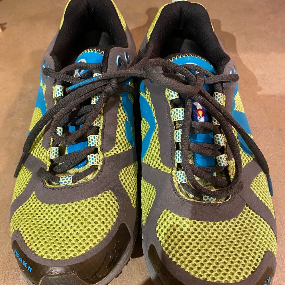 Pearl Izumi Sz 7.5 Women’s W Peak II Running Shoes Mesh Yellow And Blue